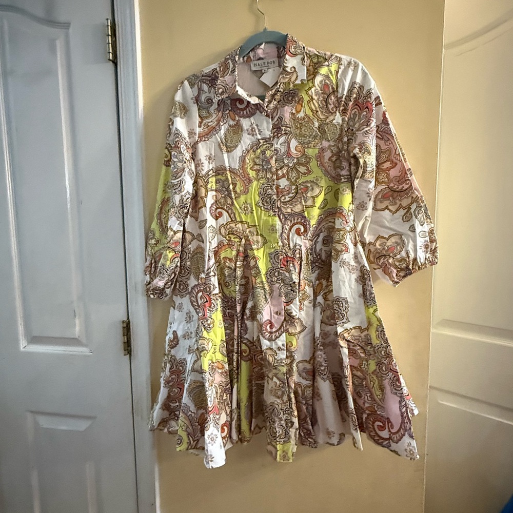 Hale Bob Multi Color Paisley Dress, Medium